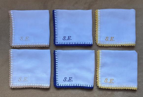 Kit 6 Fraldas de Boca Bordadas Nome