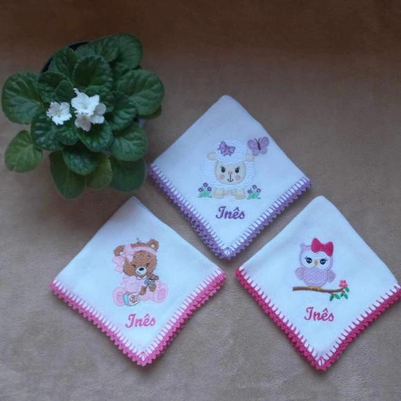 Kit com 3 Fraldas de Boca Personalizadas