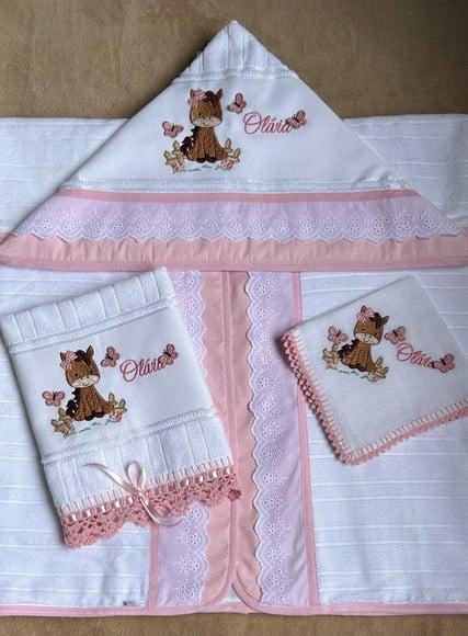 Kit Enxoval Bebê Personalizado Bordado