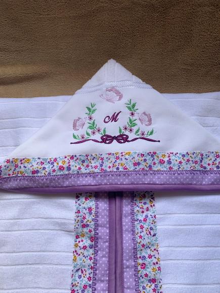 Kit Enxoval Bebê Personalizado Bordado Floral Lilás