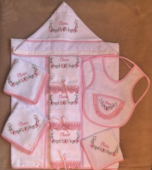 Kit Enxoval para Bebê Toalhas e Fraldas Borboletas