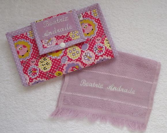 Kit Higiene Bucal Infantil Menina Corujinha