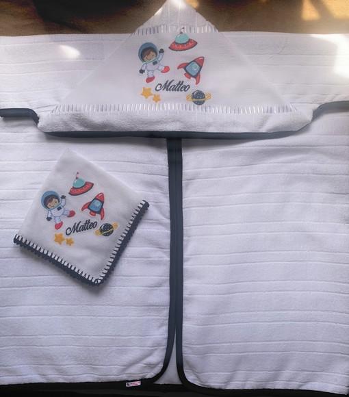 Kit para Bebê Personalizado Bordado Toalha e Fralda de Boca