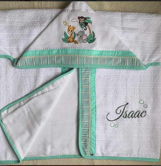 Kit para Bebê Personalizado Bordado Toalha e Fralda de Boca