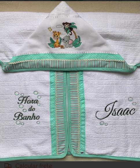 Kit para Bebê Personalizado Bordado Toalha e Fralda de Boca