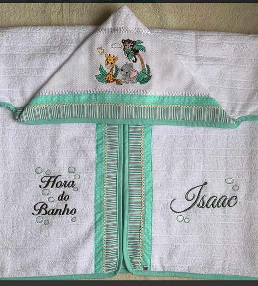 Kit para Bebê Personalizado Bordado Toalha e Fralda de Boca