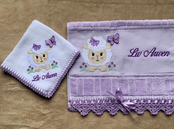Kit para Bebê Toalhinha e Fralda de Boca Ovelhinha