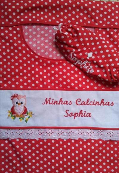 Kit Porta Calcinhas e Bolsinha Toalhinha Vermelho de Poás