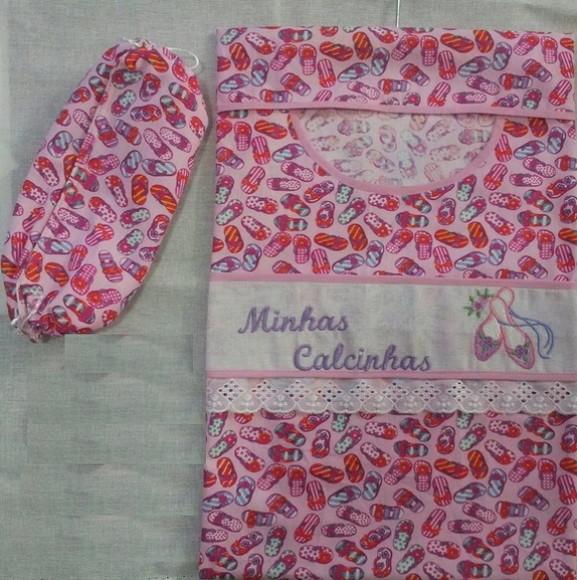 Kit Porta Calcinhas e Bolsinha Toalhinha Vermelho de Poás