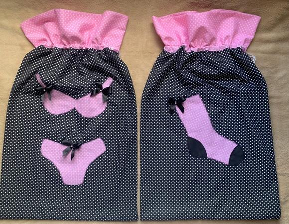 Kit Porta Lingerie e Porta Meias para Viagem