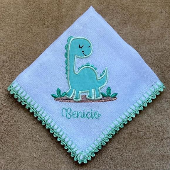 Kit Toalha de Banho e Fralda de Boca Dinossauro