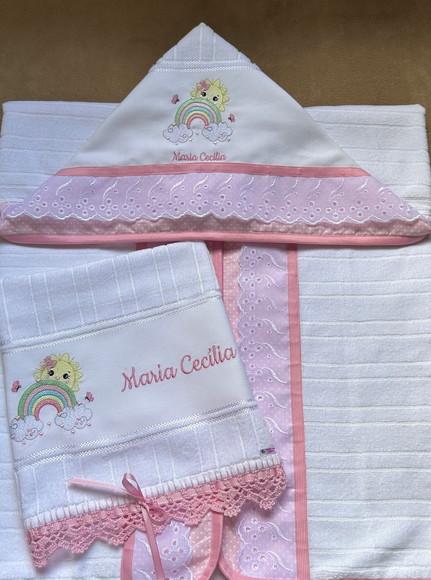 Kit Toalhas de Banho e de Mão Chuva de Amor