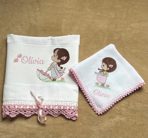 Kit Toalhinha e Fralda de Boca Menina