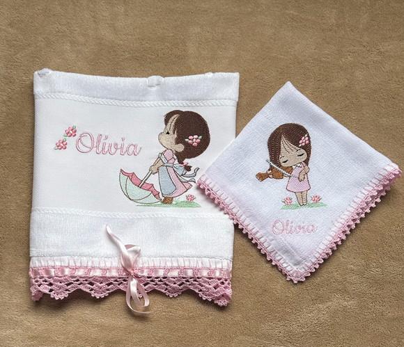Kit Toalhinha e Fralda de Boca Menina