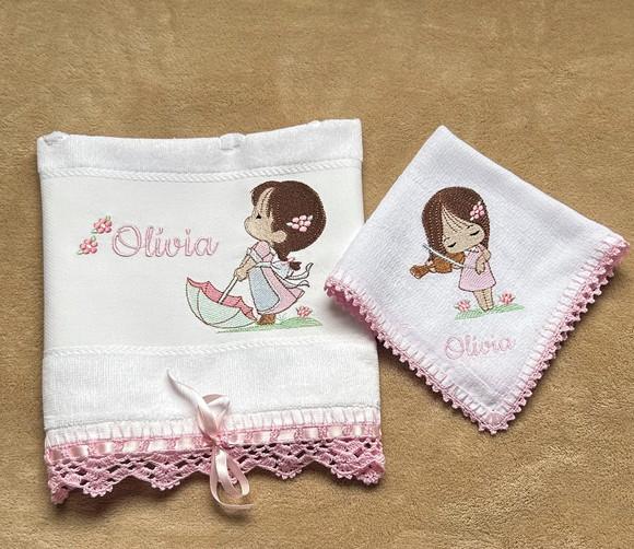 Kit Toalhinha e Fralda de Boca Menina