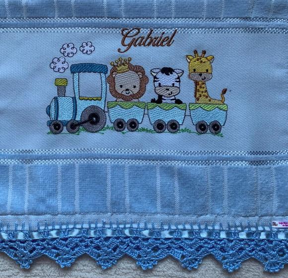 Kit Toalhinha e Fralda de Boca Safari no Trem