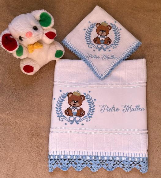 Kit Toalhinha e Fralda de Boca Urso Príncipe