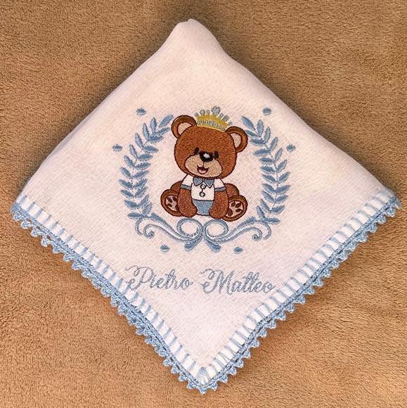 Kit Toalhinha e Fralda de Boca Urso Príncipe