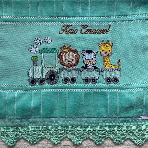 Kit Toalhinha e Fralda de Passeio Safari no Trem Verde