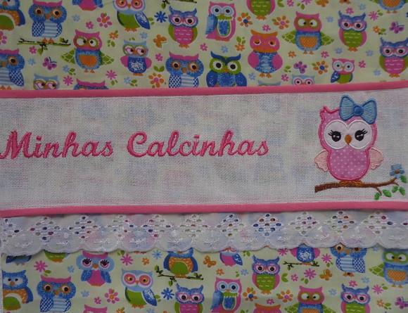 Porta Calcinhas Corujinha Rosa