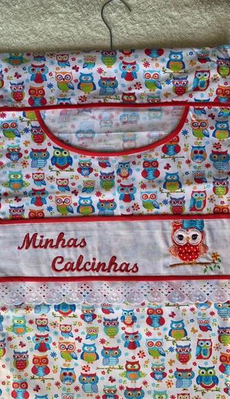 Porta calcinhas corujinha vermelha
