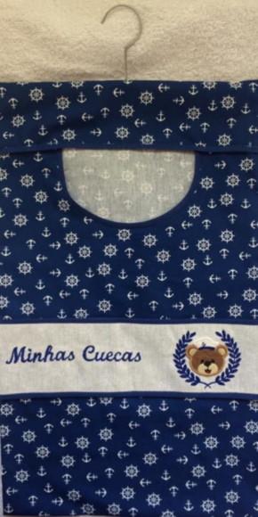 Porta Cuecas Azul Marinho Urso Marinheiro