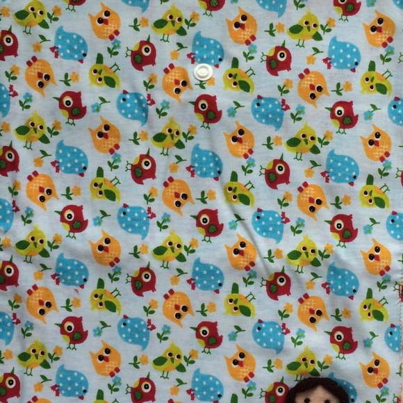Porta Jaleco Dupla Face Corujinhas e Passarinhos