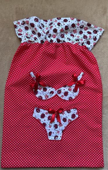 Porta Lingerie Grande para Viagem Poás Vermelho