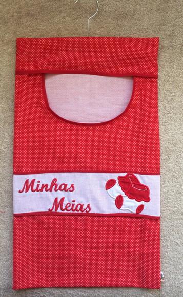 Porta Meias Infantil Vermelho de Poás Branco