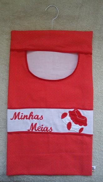 Porta Meias Infantil Vermelho de Poás Branco