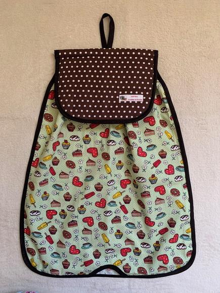 Puxa Saco de Patchwork Verde Bolos