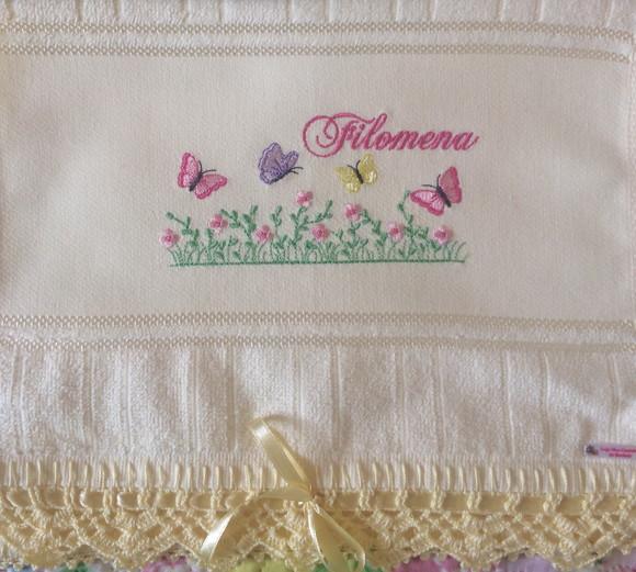 Toalha Bordada Personalizada Jardim Encantado