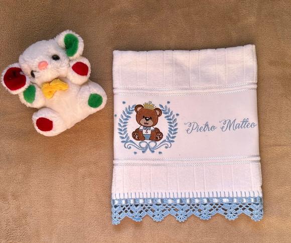 Toalha Bordada Urso Príncipe