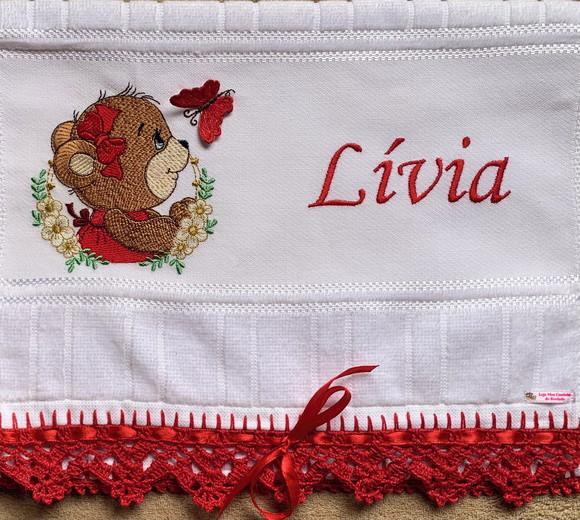 Toalha Bordada Ursinha