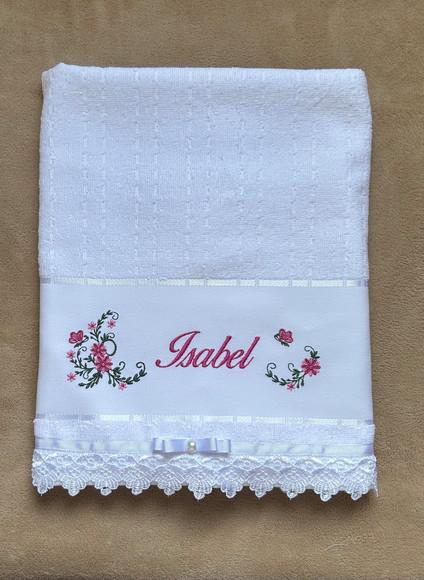 Toalha de Banho Bordada Feminina Floral