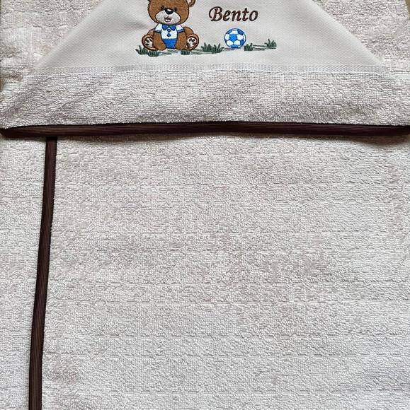 Toalha de Banho com Capuz Bordada