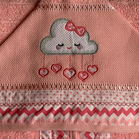 Toalha de Banho Infantil com Capuz Chuva de Amor Menina