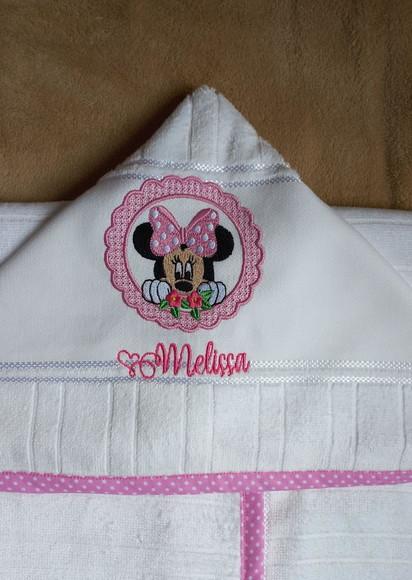 Toalha de Banho Infantil com Capuz Minnie