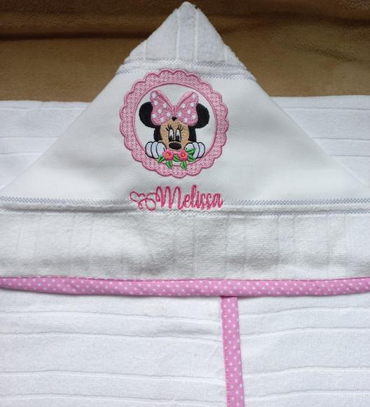 Toalha de Banho Infantil com Capuz Minnie