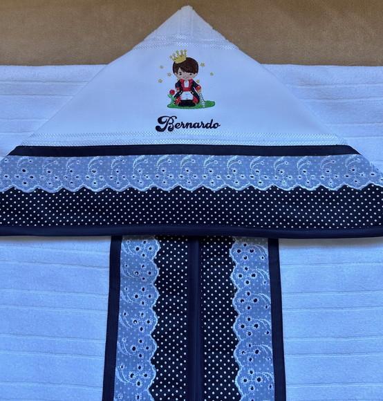 Toalha de Banho Infantil Pequeno Príncipe Azul Marinho