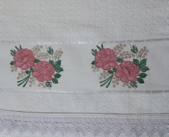 Toalha de Rosto Rosas