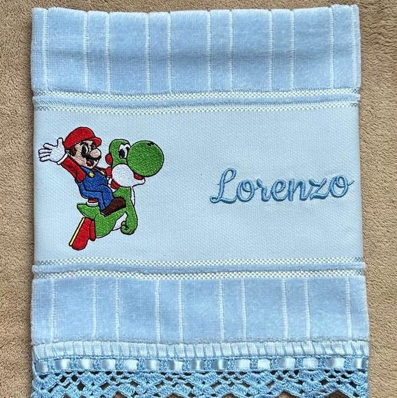 Toalhinha Bordada Super Mario
