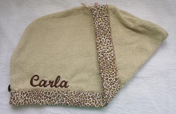 Touca para Cabelo Bege com Oncinha Personalizada