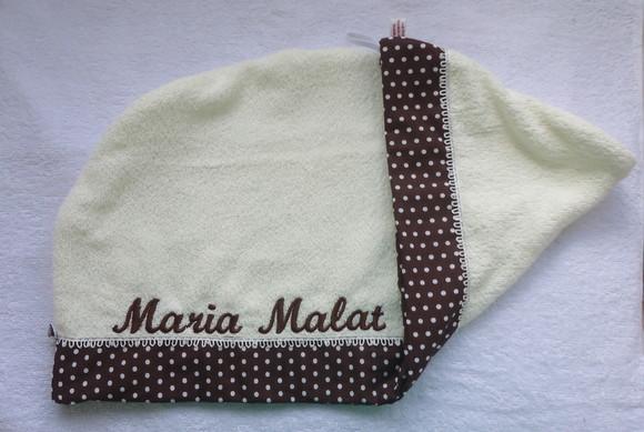 Touca para Cabelo Creme Acabamento Marrom de Poás Brancos