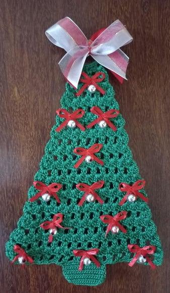 Árvore de Natal de Porta Bolinhas Prateadas