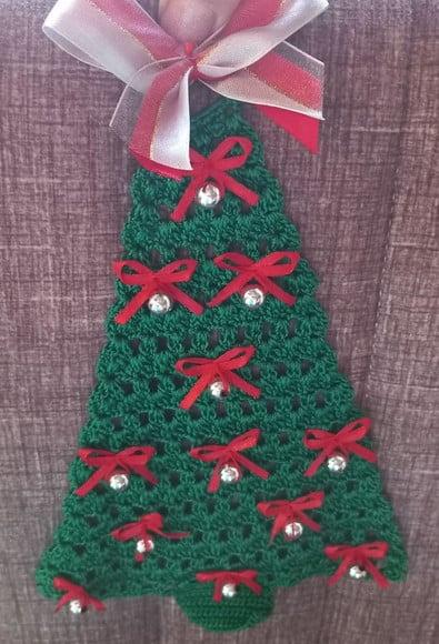 Árvore de Natal de Porta Bolinhas Prateadas