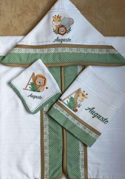 Conjunto Enxoval Bebê Personalizado Safari