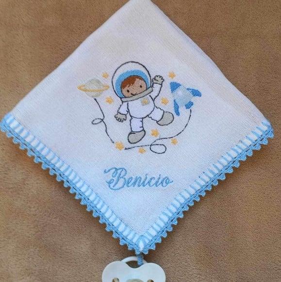 Kit 3 Fraldas de Boca com Porta Chupeta