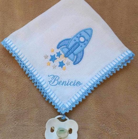 Kit 3 Fraldas de Boca com Porta Chupeta