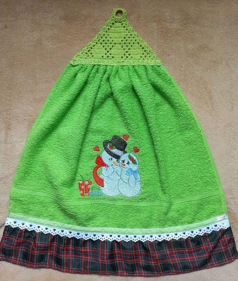 Kit Bate Mão e Pano de Prato Natal Verde